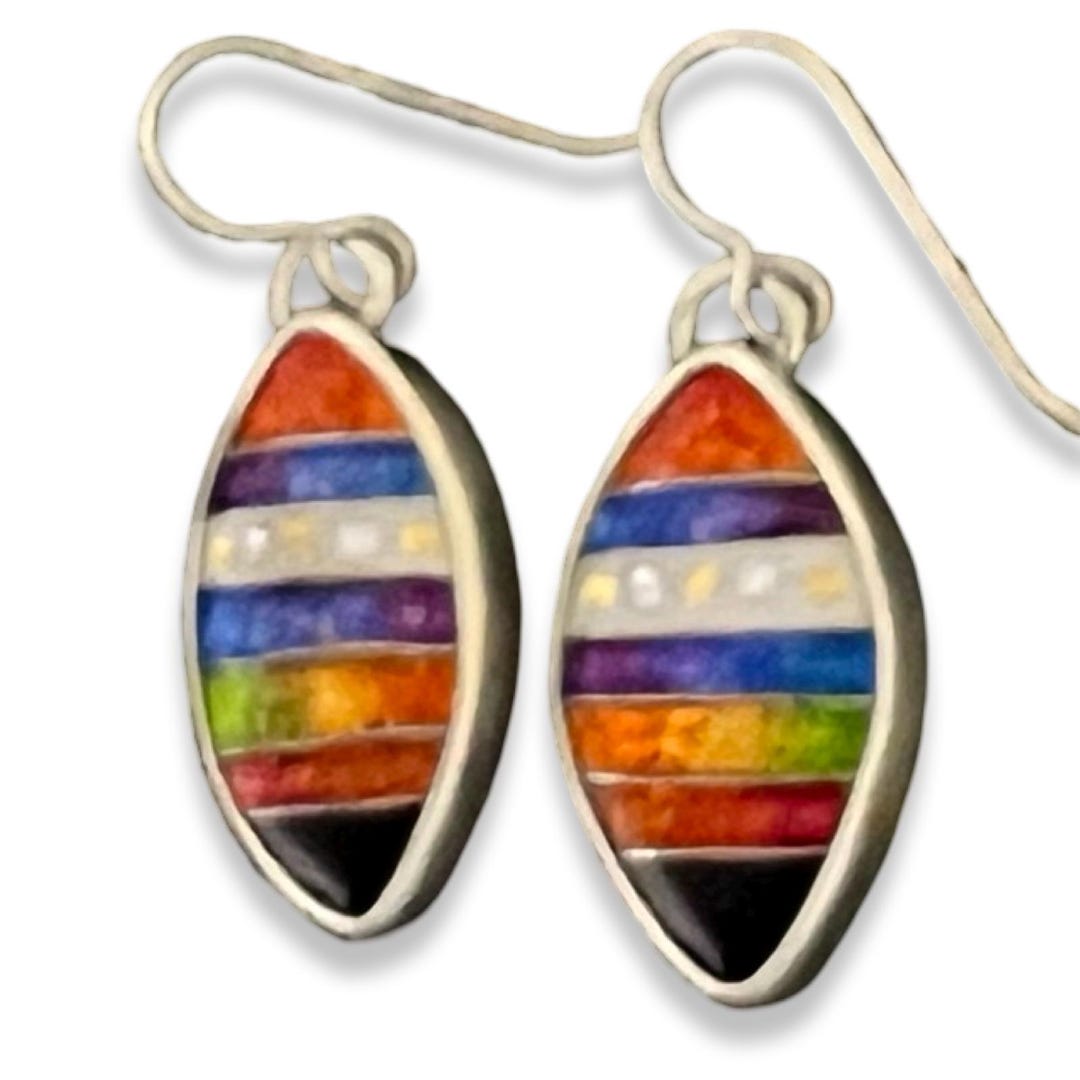 Ricky Frank Marquis Shape Enamel Earrings. - Etsy