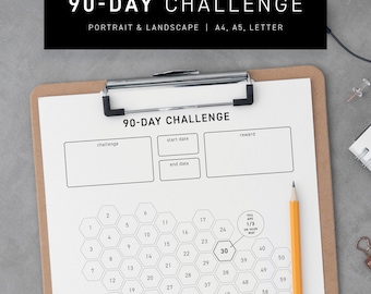 90 Day Challenge Tracker Printable | PDF Habit Tracker - Etsy
