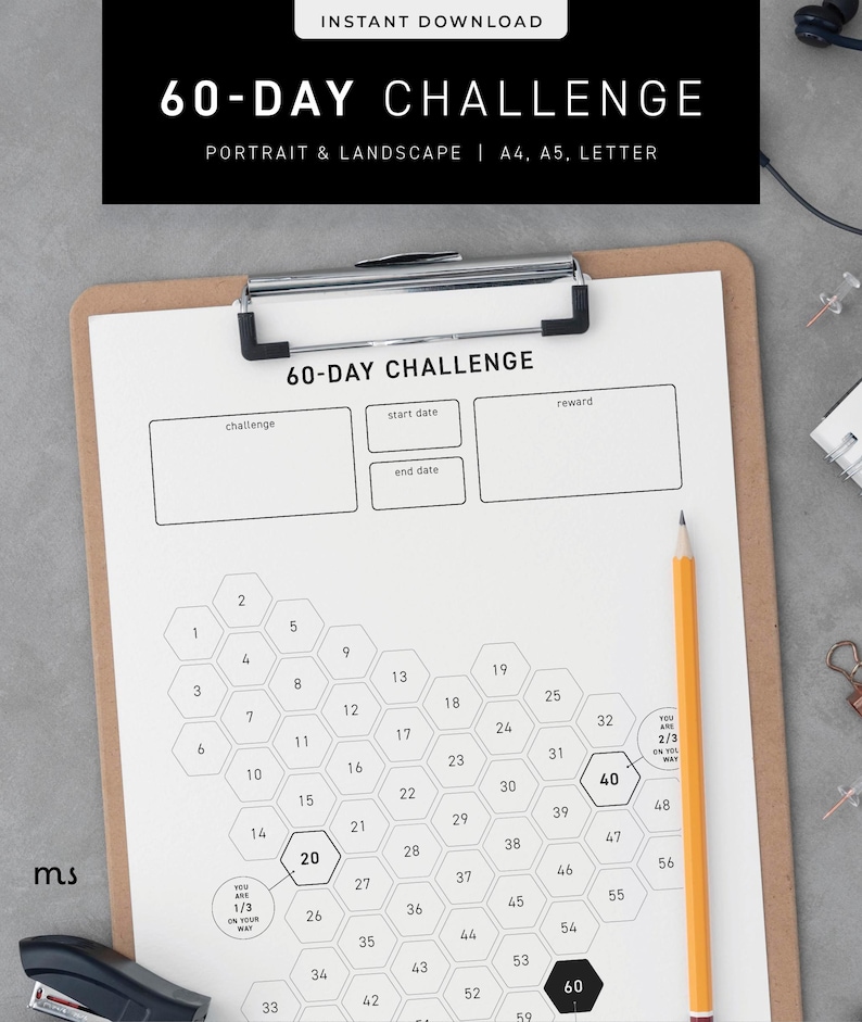 60 Day Habit Tracker Printable – Build Consistency & Track Progress ...