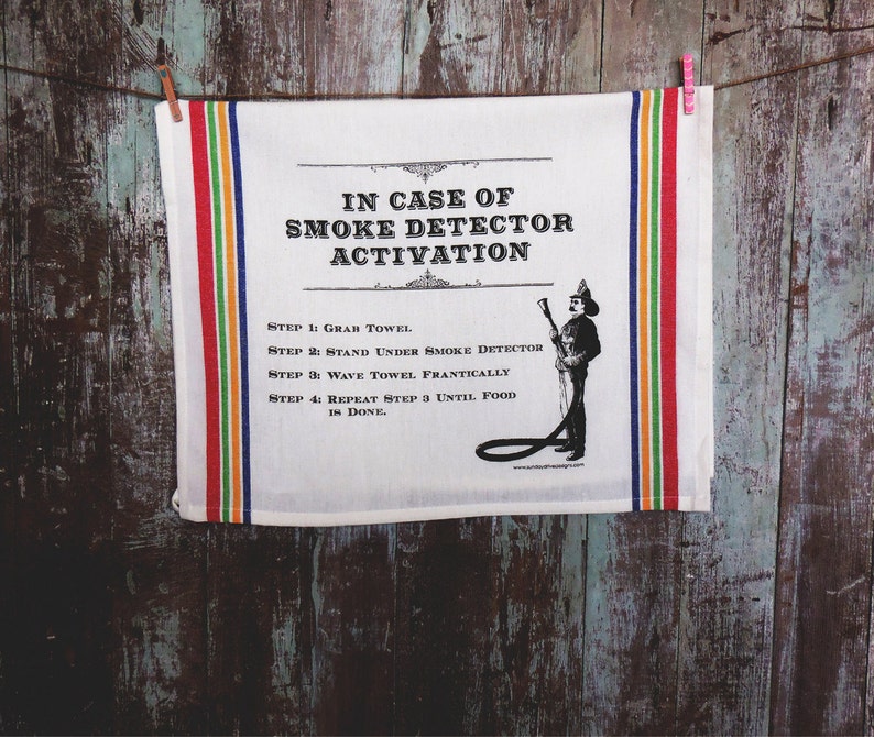 Set the Kitchen on Fire Tea Towel - Etsy