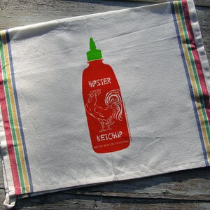 Hipster Ketchup tea towel - the ultimate hipster kitchen towel