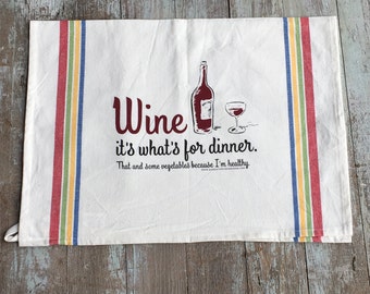 Wein. Es ist was für das Abendessen Geschirrtuch