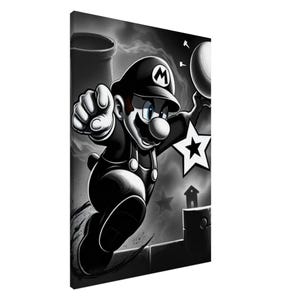 Super Mario Retro Canvas Wall Art Print  28&quot; x 40&quot;  - Vintage Game Decor - Fun Home Place for Gamers