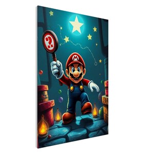 Super Mario Retro Wall Art Canvas - Vintage Character Print - Gamer Gift - Home Decor