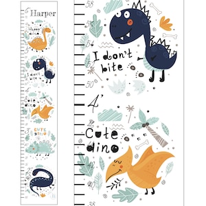 Personalized Dinosaur Growth Chart, Kids Growth Chart, Baby Shower Gift, Child&#39;s Growth Chart, Height Chart Ruler, Toddler Room Decor