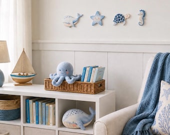 Ocean Nursery Wall Hook | Whale Coat Hook for Kids Room | Nautical Nursery Decor | Wooden Towel Hook | Baby Shower Gift | Under The Sea