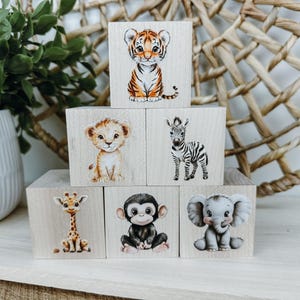 Safari Theme Nursery Decor, Jungle Nursery Decor, Safari Animals, Safari Blocks, Giraffe, Elephant, Jungle Theme Centerpiece Baby Shower