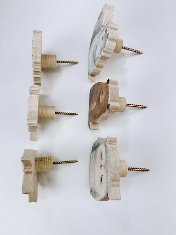 Forest Animal Wall Hooks for Kids Room, Woodland Animals for