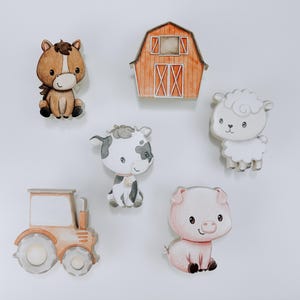 Farm Nursery Wall Hooks, Nursery Decor, Farm Nursery, Farm Animal Hooks, Coat Hooks, Wall Hooks, Bathroom Hooks, Farm Wall Decor, Cow, Pig