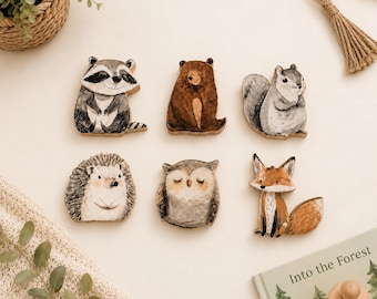 Woodland Animal Wall Hook | Nursery Wall Hook | Woodland Nursery Decor | Bear Raccoon Fox Owl | Hedgehogh Squirrel | Kids Room Decor