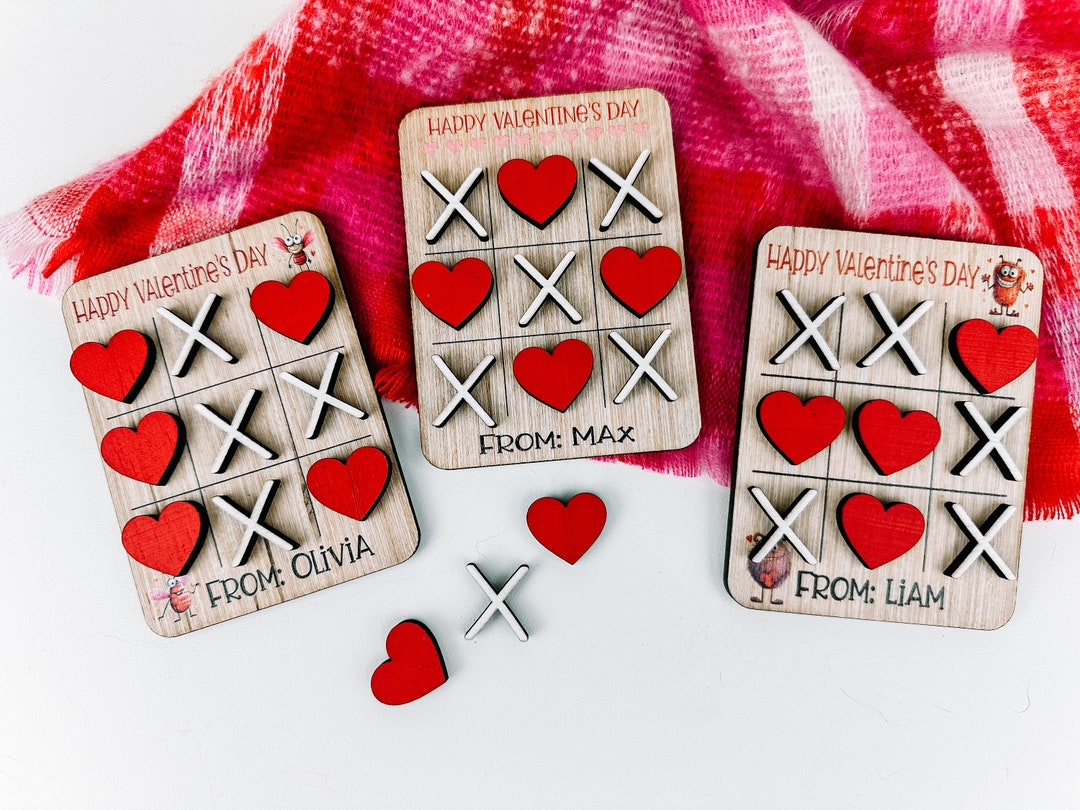 Tic Tac Toe Valentine, Valentine's Day for Class, Valentine's Day Gift ...