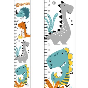 Personalized Dinosaur Growth Chart, Kids Growth Chart, Baby Shower Gift, Child&#39;s Growth Chart, Height Chart Ruler, Toddler Room Decor