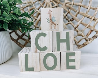 Safari Nursery Decor, Personalized Baby Gift, Baby Shower Gift, New Baby Gift, Nursery Decor, Lion, Giraffe, Elephant, Tiger, Jungle, Safari