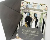 Custom Wedding Portrait, Custom Wedding Invitations, Custom Couple Portrait, Custom Illustrated Wedding Invitation, Sample