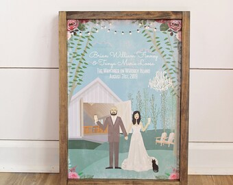 Wedding Sign, Distressed Wood Wedding Sign, Wedding Signs, Handmade Wood Sign, Handmade Frame, Your Choice of Stain
