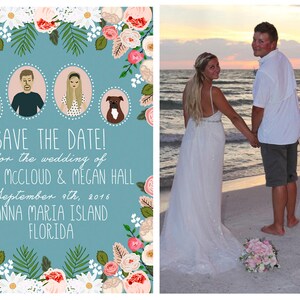 SAMPLE, Custom Illustrated Save the Date, Wedding Save the Date, Profile Portraits, Personalized Wedding Portrait, Sample Print Only immagine 4