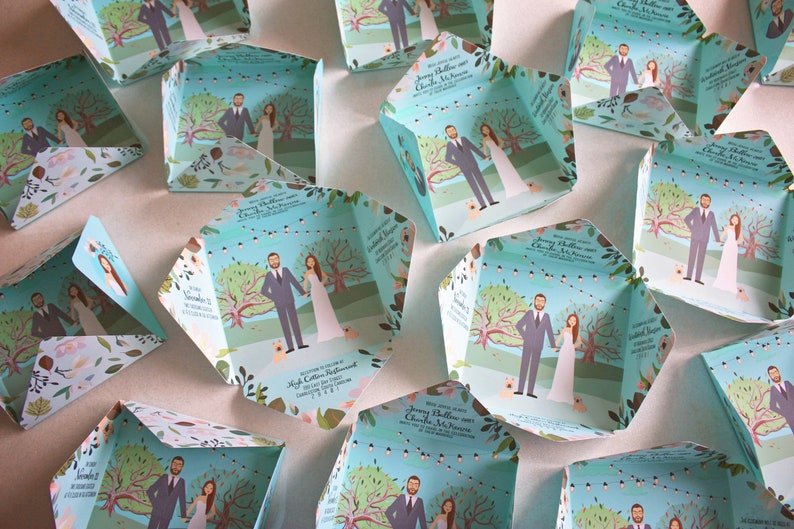 Quadfold Wedding Invitations Folded Wedding Invitations Etsy