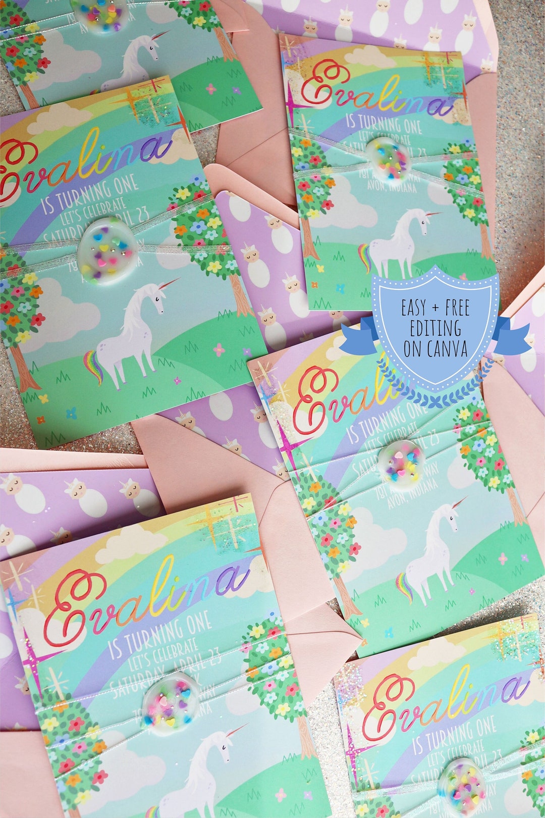 Unicorn Birthday Party Invite, Unicorn Birthday Invitation, Unicorn ...