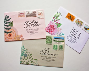 Floral Wedding Envelopes, Custom Wedding Envelopes, Wedding Invitation Envelope