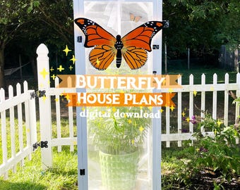 Monarch Butterfly House Plans, DIY Mesh Enclosure (Digital Download)