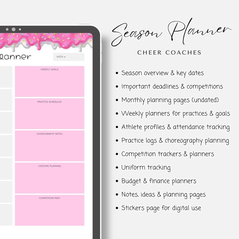 Cheer Coach Season Planner | Undated, Editable (PDF + Canva) - Etsy