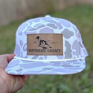 Weißer Camouflage Leder Patch Seilhut