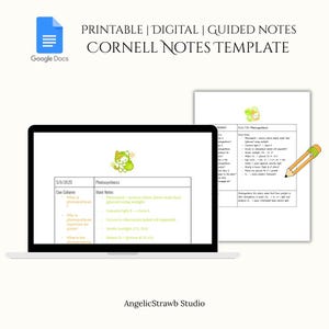 Cornell Notes Template for Google Docs | Printable & Digital Note Taking Page | Editable School Study Sheet PDF