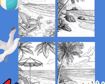 Beach Coloring Page: Paradise Escape (Digital Download)