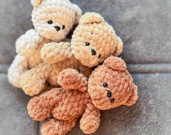 Schema amigurumi per orsacchiotto in PDF, portachiavi all&#39;uncinetto in miniatura, tutorial per un simpatico giocattolo, idea regalo fai da te fatta a mano, schema per mini orsacchiotto, orsetto