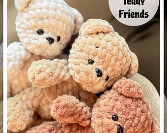 Schema orsacchiotto amigurumi, portachiavi di peluche all&#39;uncinetto in formato PDF, tutorial per peluche, regalo fai da te fatto a mano, orsacchiotto all&#39;uncinetto facile, orsacchiotto fai da te