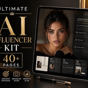 Golden AI Influencer Master Kit | +35 sidor Golden Edition | 40+ Master Prompts Bygg och tjäna pengar på en realistisk AI-modell, digitala affärer
