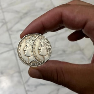 1893 S Morgan double faces Silver Dollar with Die Error,collectible numinastic gifts rare coin