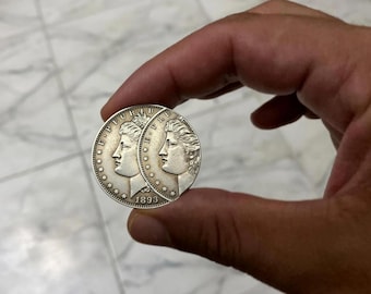 1893 S Morgan double faces Silver Dollar with Die Error,collectible numinastic gifts rare coin