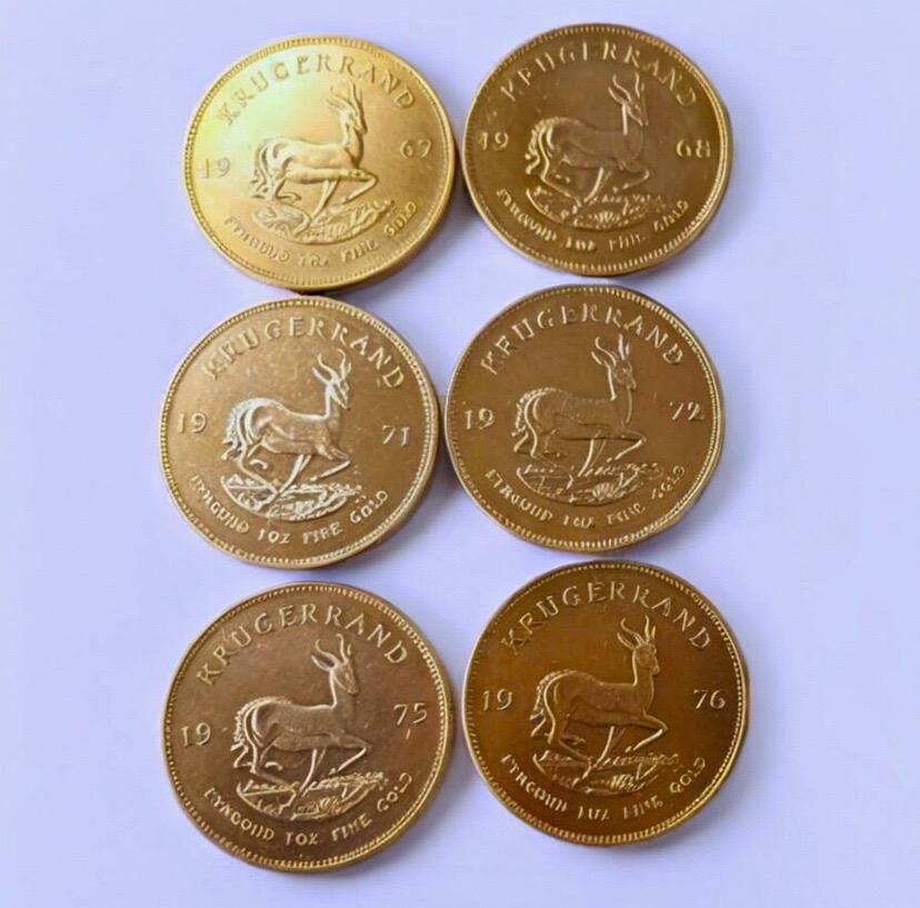 Porte-monnaie Vintage – Réplique Pièce Krugerrand 1980, Ton Or, Pour Homme