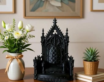 3D Printed Gothic Throne Miniature | 1/12 1/14 Scale Doll Figure Furniture |Dark Medieval Chair | Dollhouse Decor | Desk Ornament Gift trend