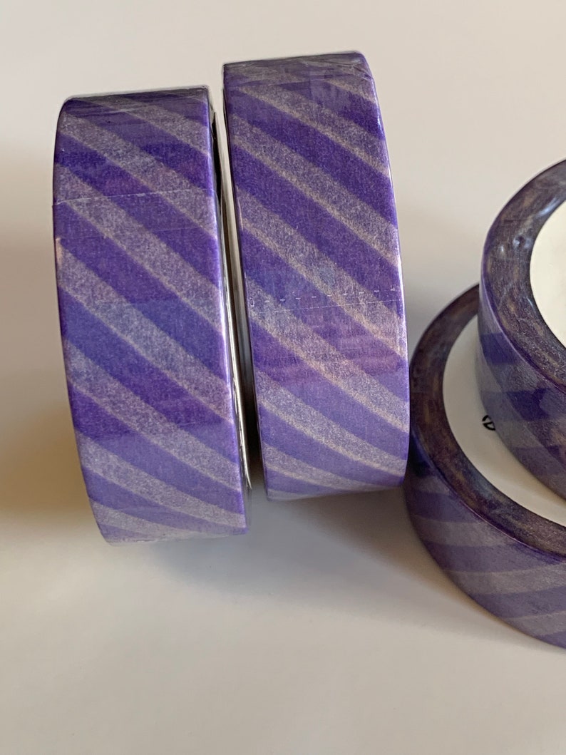 10 Meters Gift Wrap Washi Tape Purple Stripes Bujo Tape Journaling Scrapbook and Bullet Planner Supplies Paper Crafts