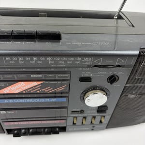 Vintage Boombox Emerson CTR961 AM/FM Dual Cassette Stereo Radio 20" - Tested image 3