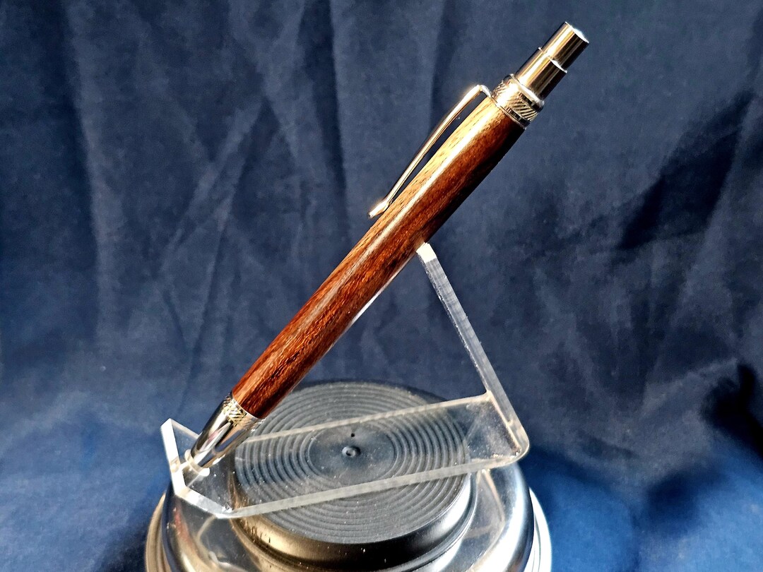 Wood plastic click pen