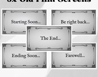 5x Old Film Twitch Screens | Animated Overlay (.MKV)