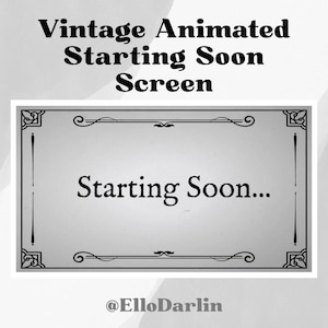 Old Film Vintage Twitch Screen | Live Screen | Starting Soon | Twitch Overlay | Stream Overlay | Animated Background | Old Movie Effect