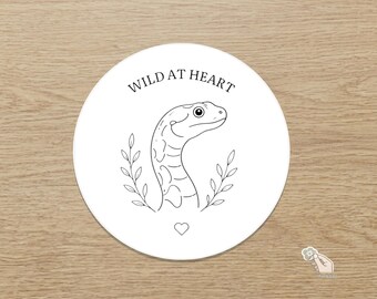 Schlangen-Vinylaufkleber „Wild at Heart“, minimalistischer botanischer Reptilienaufkleber