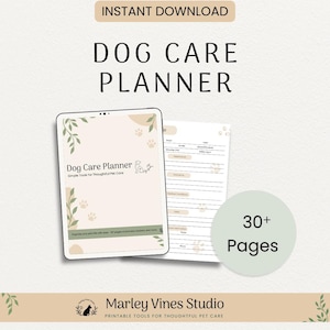 Dog Care Planner, 32-Page Printable PDF for Health Records and Daily Routines