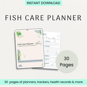 Fish Care Planner | Aquarium Maintenance, Feeding & Health Tracker | Digital Download for Fish Owners | Pet Care PDF Printable | Fish Tank