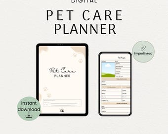 Pet Care Digital Planner | Pet Health & Wellness Tracker, Daily Routines, Vet Records, Activity Logs, Pet Profile, GoodNotes PDF Hyperlinked