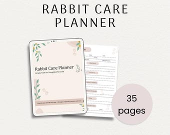 Rabbit Care Planner | Bunny Health, Meal & Vet Tracker (PDF Download)