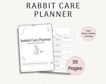 Rabbit Care Planner Printable: Bunny Health & Meal Tracker (PDF Download)