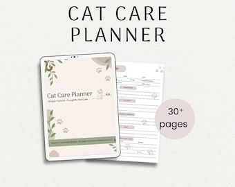 Planner per la cura del gatto / Organizzatore per gatti / Visite veterinarie stampabili, monitoraggio dei pasti e dei farmaci, note del pet sitter, cartelle cliniche / Diario digitale per gatti