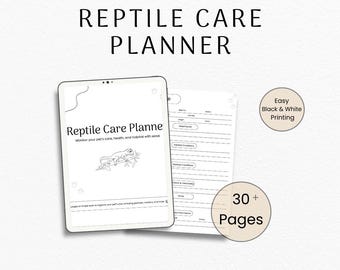Reptile Care Planner | Printable Pet Log | Habitat, Feeding & Health Tracker for Lizards, Snakes + More | Pet Planner PDF | Instant Download