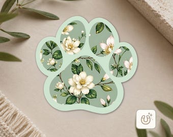 Blumen-Pfotenabdruck-Magnet, Botanischer Kühlschrankmagnet, Geschenk für Tierliebhaber, Automagnet