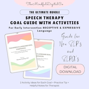 Bundle SLP Goal Companion w/ Activity Ideas, SLP Receptive Goal Bank, Expressive Goal Bank, Speech Therapy Goal Guide, SLPA Guide, Slp Notes